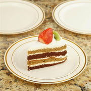 10 pcs 8" Round Dessert Plates with Trim - Disposable Tableware