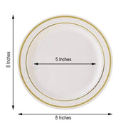 10 pcs 8" Round Dessert Plates with Trim - Disposable Tableware