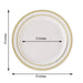 10 pcs 8" Round Dessert Plates with Trim - Disposable Tableware