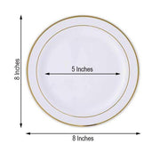 10 pcs 8" Round Dessert Plates with Trim - Disposable Tableware