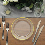 10 pcs 8" Round Dessert Plates with Trim - Disposable Tableware