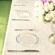 10 pcs 8" Round Dessert Plates with Trim - Disposable Tableware