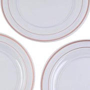 10 pcs 8" Round Dessert Plates with Trim - Disposable Tableware