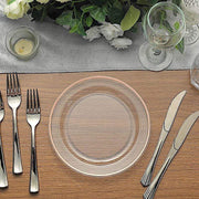 10 pcs 8" Round Dessert Plates with Trim - Disposable Tableware