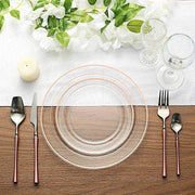 10 pcs 8" Round Dessert Plates with Trim - Disposable Tableware