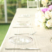 10 pcs 8" Round Dessert Plates with Trim - Disposable Tableware