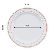 10 pcs 8" Round Dessert Plates with Trim - Disposable Tableware