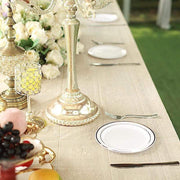 10 pcs 8" Round Dessert Plates with Trim - Disposable Tableware