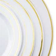 10 pcs 8" Round Dessert Plates with Trim - Disposable Tableware
