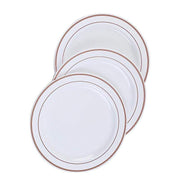10 pcs 8" Round Dessert Plates with Trim - Disposable Tableware