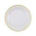 10 pcs 8" Round Dessert Plates with Trim - Disposable Tableware PLST_PLA0023_CLRG