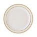 10 pcs 8" Round Dessert Plates with Trim - Disposable Tableware PLST_PLA0023_IVRG