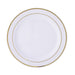 10 pcs 8" Round Dessert Plates with Trim - Disposable Tableware PLST_PLA0023_WHTG