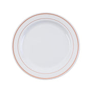 10 pcs 8" Round Dessert Plates with Trim - Disposable Tableware PLST_PLA0023_WHTR