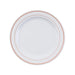 10 pcs 8" Round Dessert Plates with Trim - Disposable Tableware PLST_PLA0023_WHTR