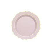 10 pcs 8" White Plastic Dessert Plates With Scalloped Rim - Disposable Tableware