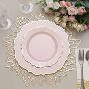 10 pcs 8" White Plastic Dessert Plates With Scalloped Rim - Disposable Tableware