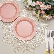 10 pcs 8" White Plastic Dessert Plates With Scalloped Rim - Disposable Tableware