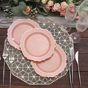 10 pcs 8" White Plastic Dessert Plates With Scalloped Rim - Disposable Tableware