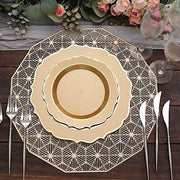 10 pcs 8" White Plastic Dessert Plates With Scalloped Rim - Disposable Tableware