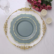 10 pcs 8" White Plastic Dessert Plates With Scalloped Rim - Disposable Tableware