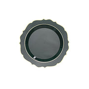 10 pcs 8" White Plastic Dessert Plates With Scalloped Rim - Disposable Tableware