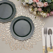 10 pcs 8" White Plastic Dessert Plates With Scalloped Rim - Disposable Tableware