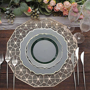 10 pcs 8" White Plastic Dessert Plates With Scalloped Rim - Disposable Tableware