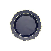 10 pcs 8" White Plastic Dessert Plates With Scalloped Rim - Disposable Tableware