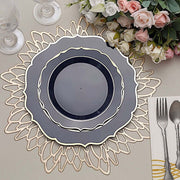 10 pcs 8" White Plastic Dessert Plates With Scalloped Rim - Disposable Tableware
