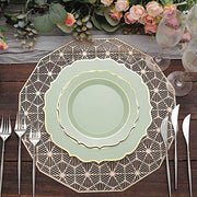 10 pcs 8" White Plastic Dessert Plates With Scalloped Rim - Disposable Tableware