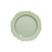 10 pcs 8" White Plastic Dessert Plates With Scalloped Rim - Disposable Tableware