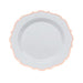 10 pcs 8" White Plastic Dessert Plates With Scalloped Rim - Disposable Tableware DSP_PLR0011_8_PARENT