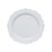 10 pcs 8" White Plastic Dessert Plates With Scalloped Rim - Disposable Tableware DSP_PLR0011_8_SILV