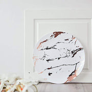 10 pcs 8" wide Marble Round Salad Plates - Disposable Tableware