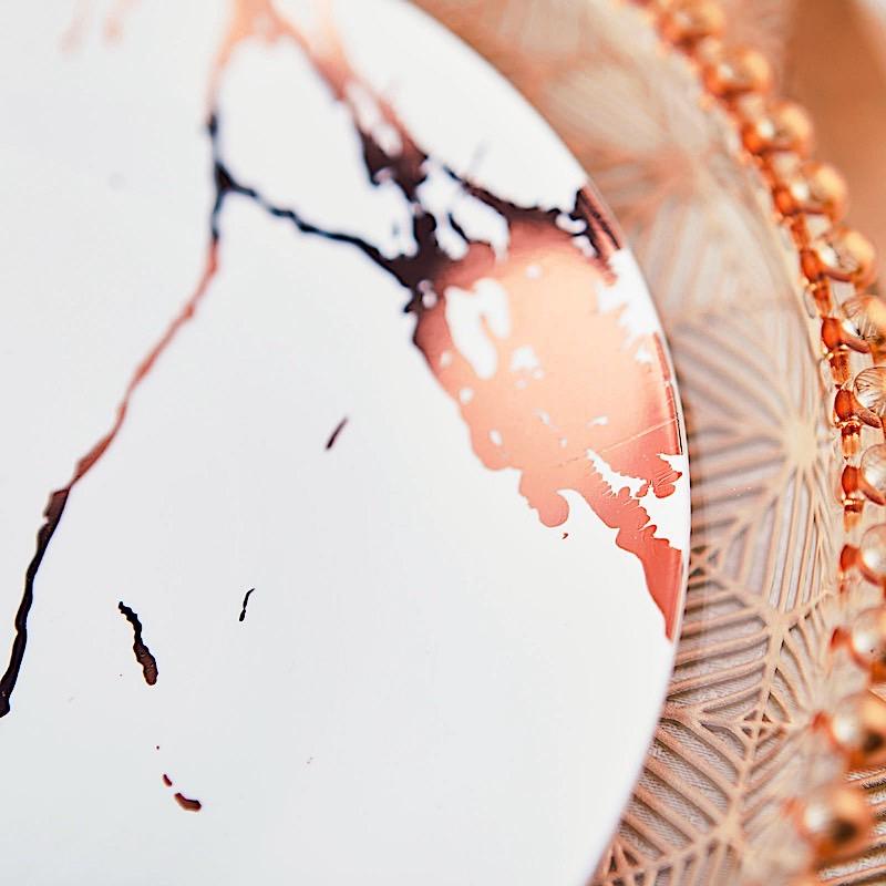 10 pcs 8" wide Marble Round Salad Plates - Disposable Tableware