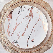 10 pcs 8" wide Marble Round Salad Plates - Disposable Tableware