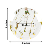 10 pcs 8" wide Marble Round Salad Plates - Disposable Tableware