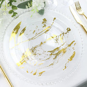 10 pcs 8" wide Marble Round Salad Plates - Disposable Tableware