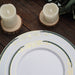 10 pcs 8" wide White Round Salad Plates with Trim - Disposable Tableware