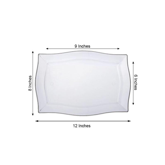 10 pcs 8" x 12" Rectangular Plates - Disposable Tableware