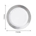 10 pcs 9" White Round Plates with Silver Trim - Disposable Tableware PLST_PLA0076_SILV