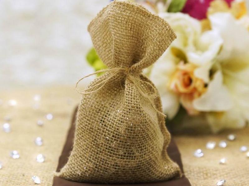 10 pcs Burlap Favor Bags - Natural BAG_JUT4X7_NAT