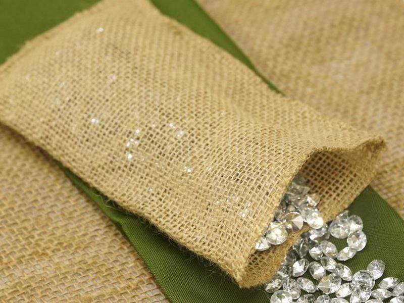 10 pcs Burlap Favor Bags - Natural BAG_JUT4X7_NAT