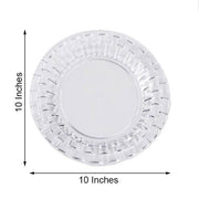 10 pcs Clear Round Dessert Plates with Basketweave - Disposable Tableware