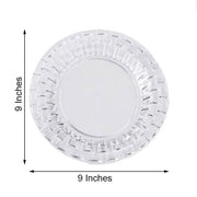 10 pcs Clear Round Dessert Plates with Basketweave - Disposable Tableware