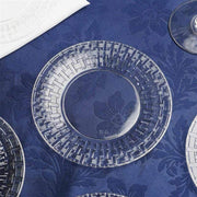 10 pcs Clear Round Dessert Plates with Basketweave - Disposable Tableware