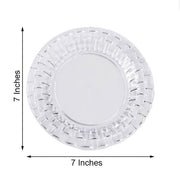 10 pcs Clear Round Dessert Plates with Basketweave - Disposable Tableware