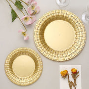 10 pcs Clear Round Dessert Plates with Basketweave - Disposable Tableware