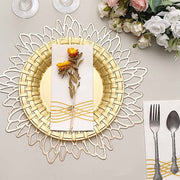 10 pcs Clear Round Dessert Plates with Basketweave - Disposable Tableware